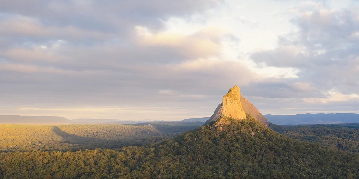 Glass House Mountains - Mount Coonowrin Sunrise Panoramic