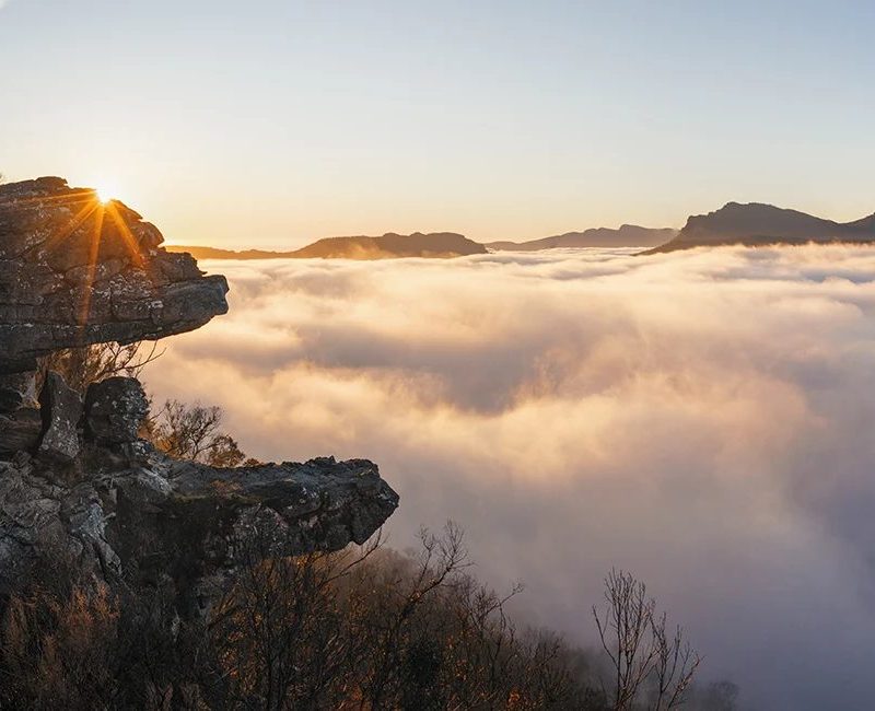 Grampians National Park - Sunrise over the clouds panoramic